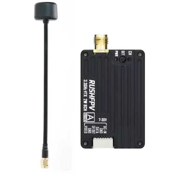 RushFPV 3.3G 2W VTX 8CH 2000MW Audio Video Module for RC Remote Multi-Rotor DIY Parts Made Metal
